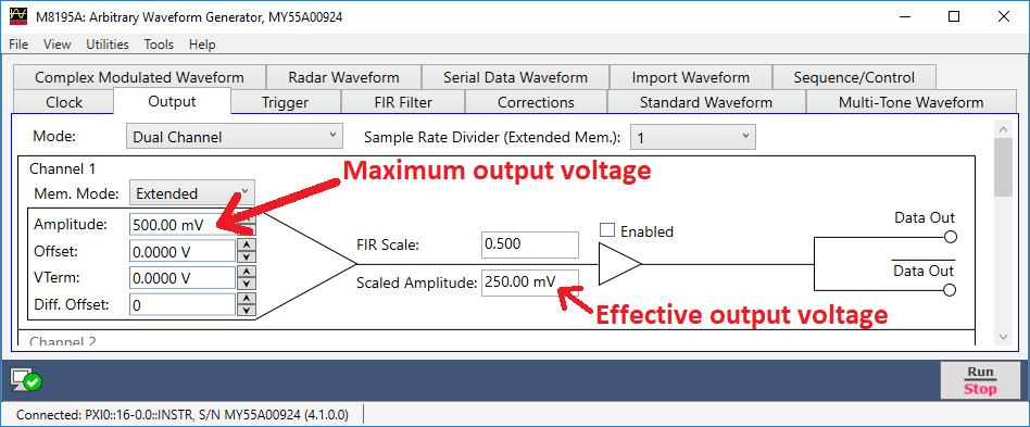 AWG output page